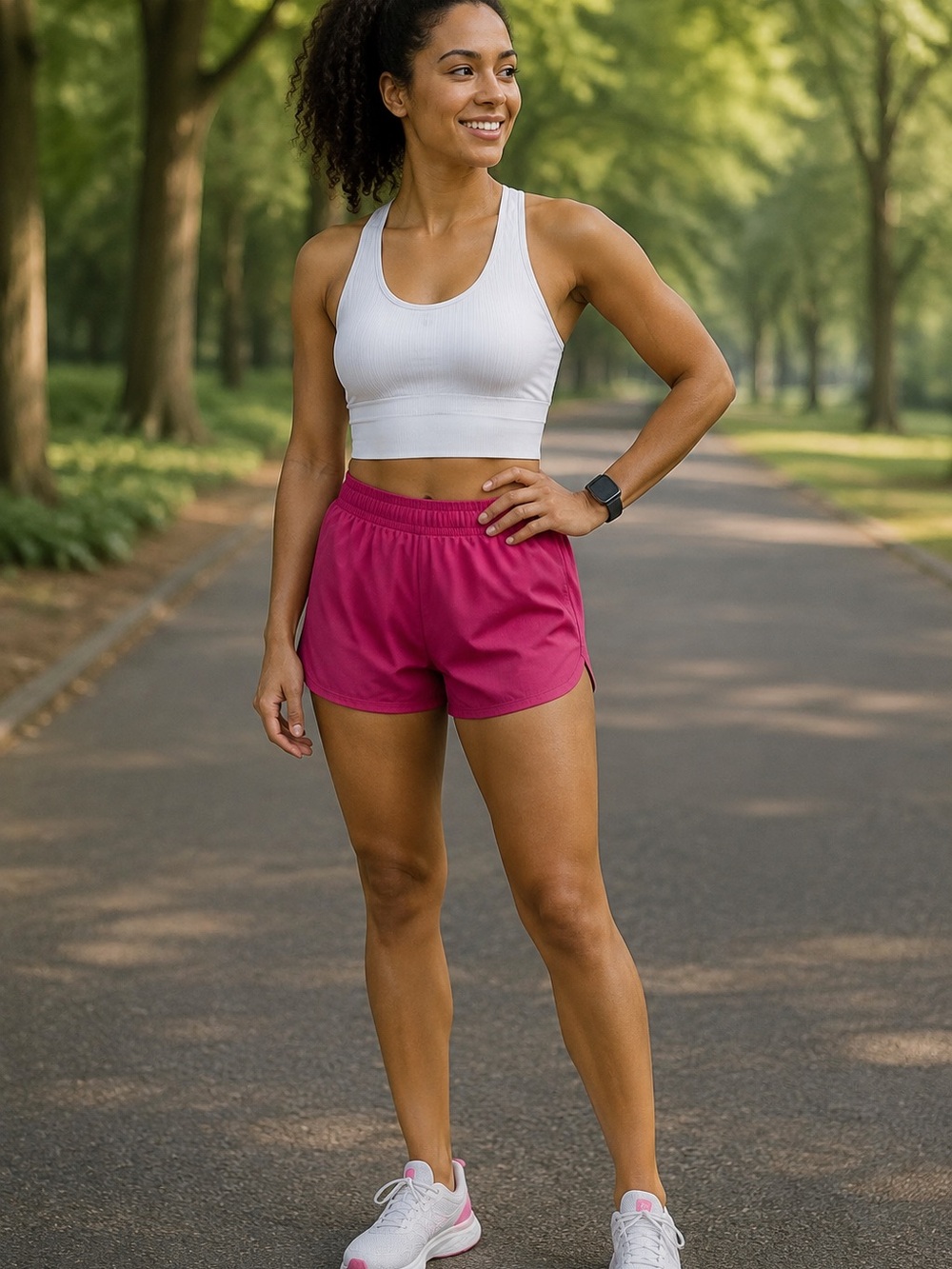 Velocity Cream Ribbed Racerback Sports Bra - Picture 4 of 5